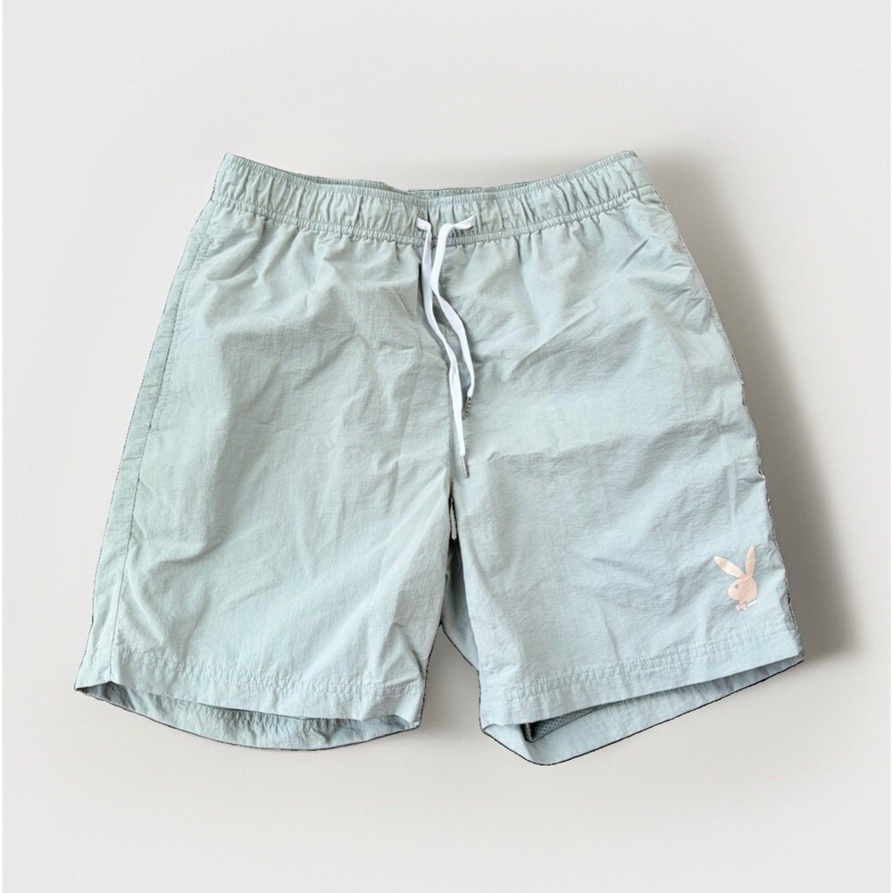 Playboy PacSun Men's Swim Trunks Shorts M Mint Green Bunny Board